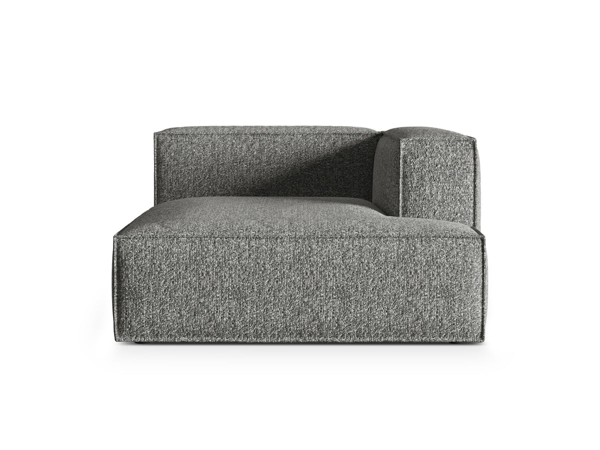 Nuria — Chaise Longue Graphite (Monet Graphite) Black Plastic Right