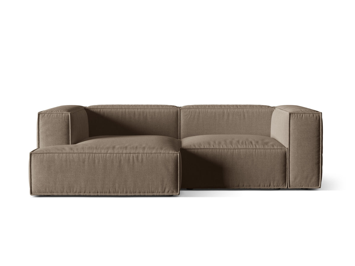 Nuria — Corner Sofa Cappuccino (Liberty 5) Black Plastic Left