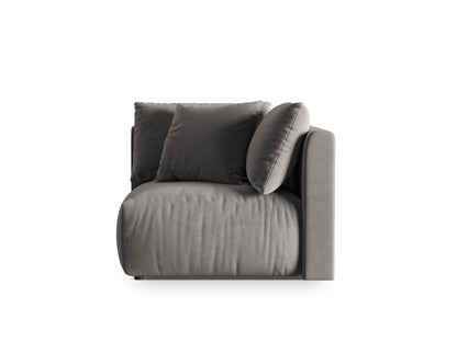 Chris — Modular Sofa Grey (Casino Stone) Black Plastic