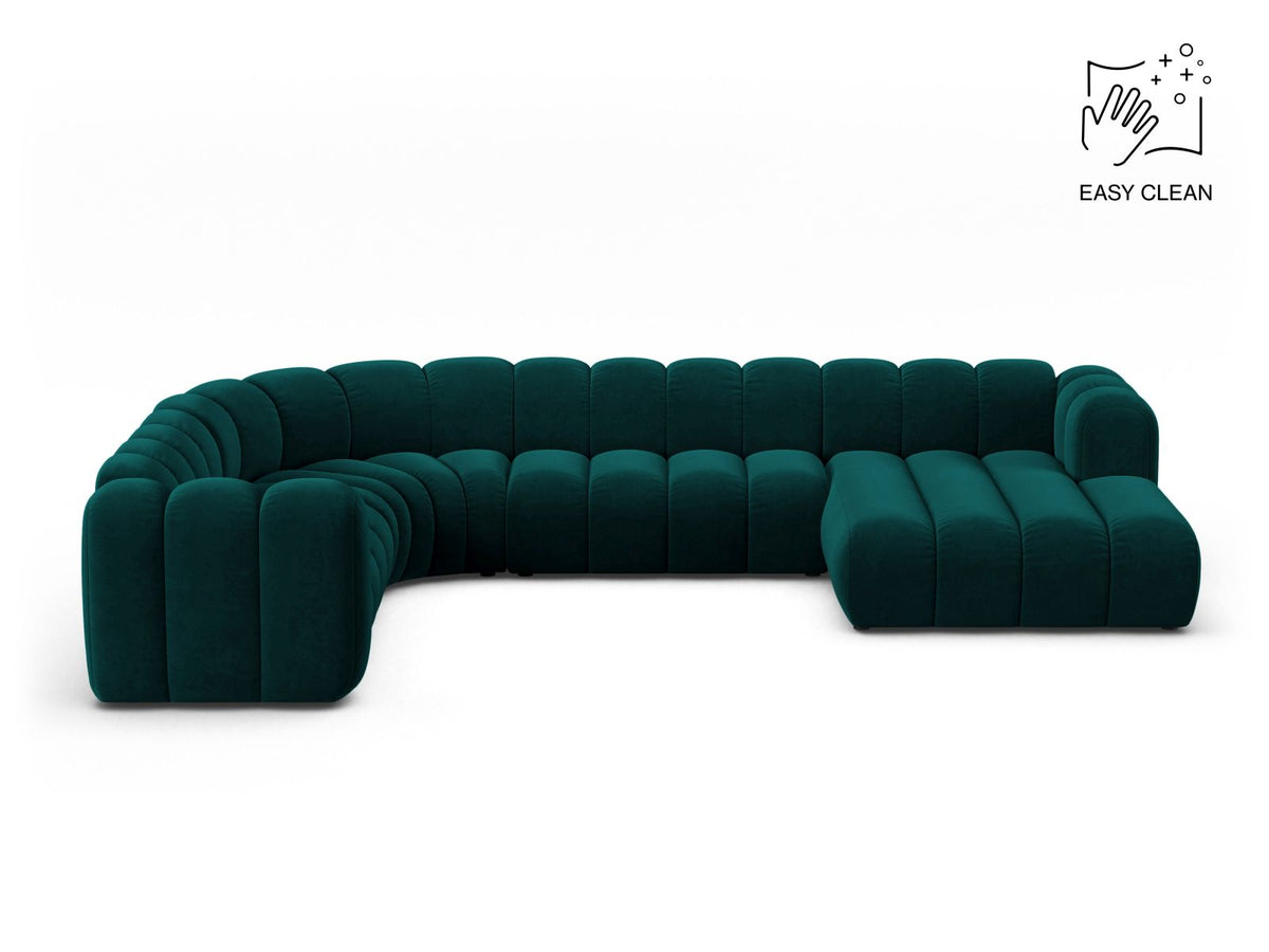 Lupine — Panoramic Sofa Deep Petrol (Venus 2911) Black Plastic Left