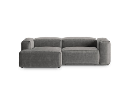 Bergamo — Corner Sofa Light Grey (Perla 30) Black Plastic Left