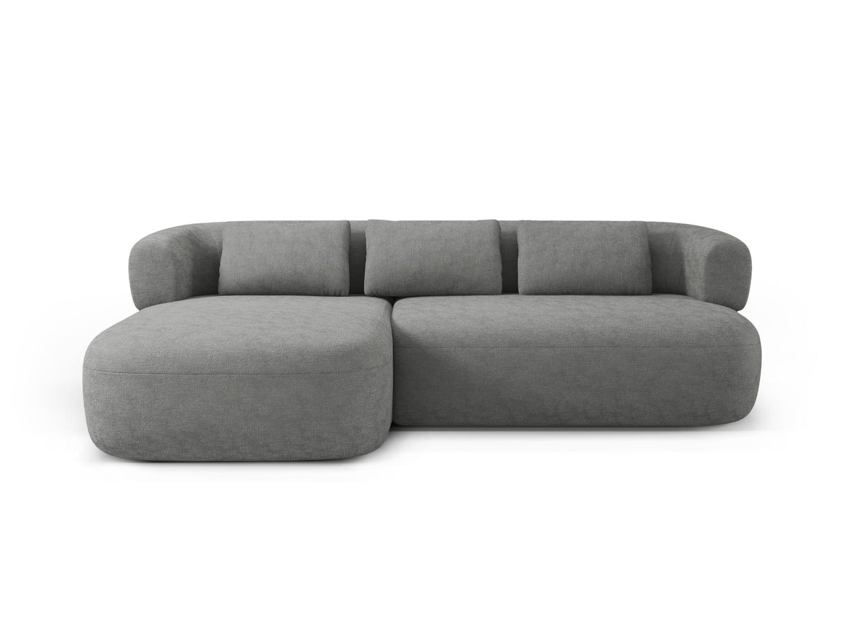 Jenny — Corner Sofa Silver (Perfect Harmony 85) Black Plastic Left