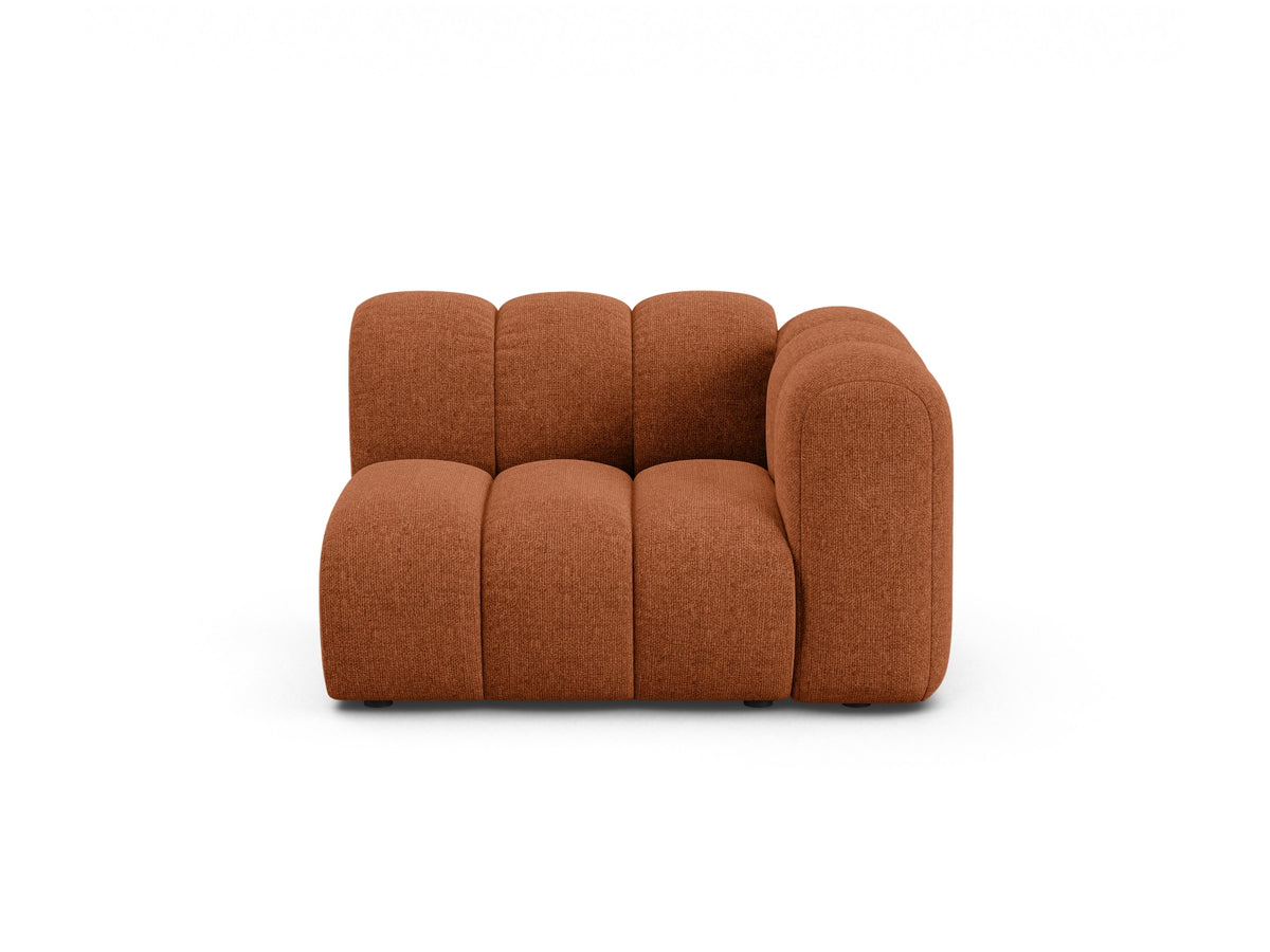 Lupine — Modular Sofa Brick (Eden 10 Terra) Black Plastic Right