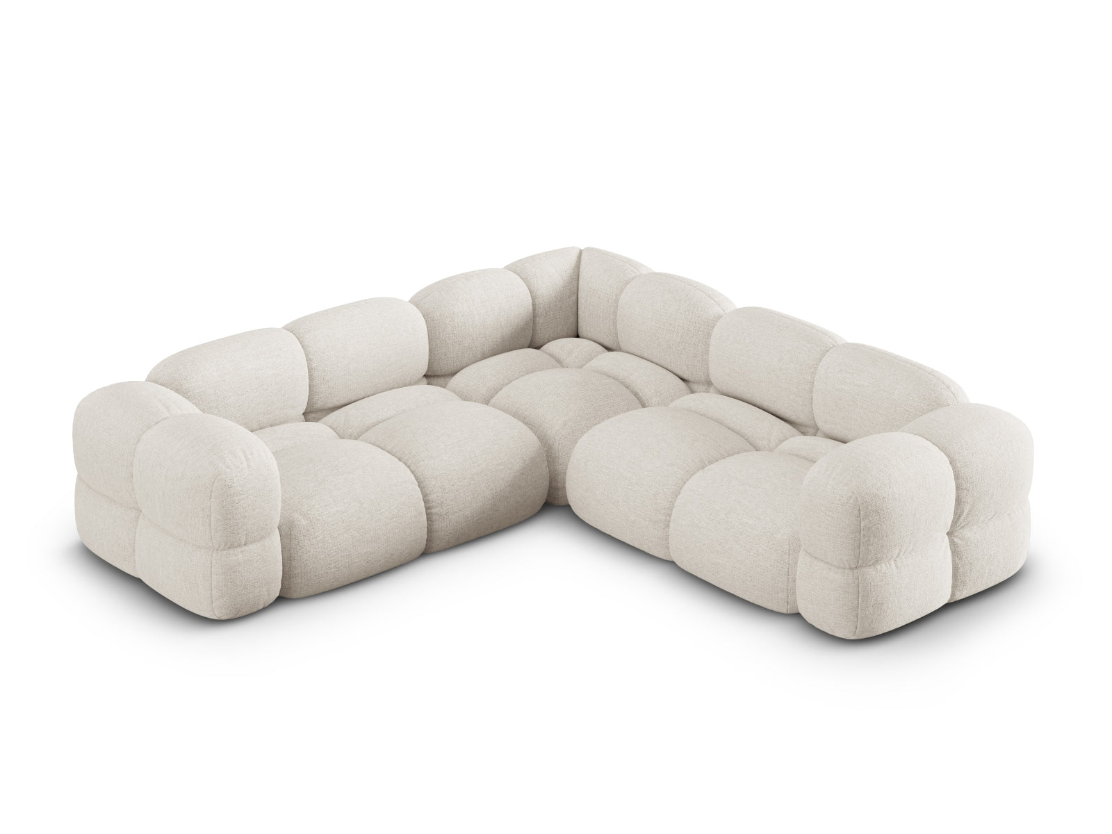 Loretto — Beige diivan (Sorella 03) Must plastik