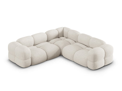 Loretto — Beige diivan (Sorella 03) Must plastik