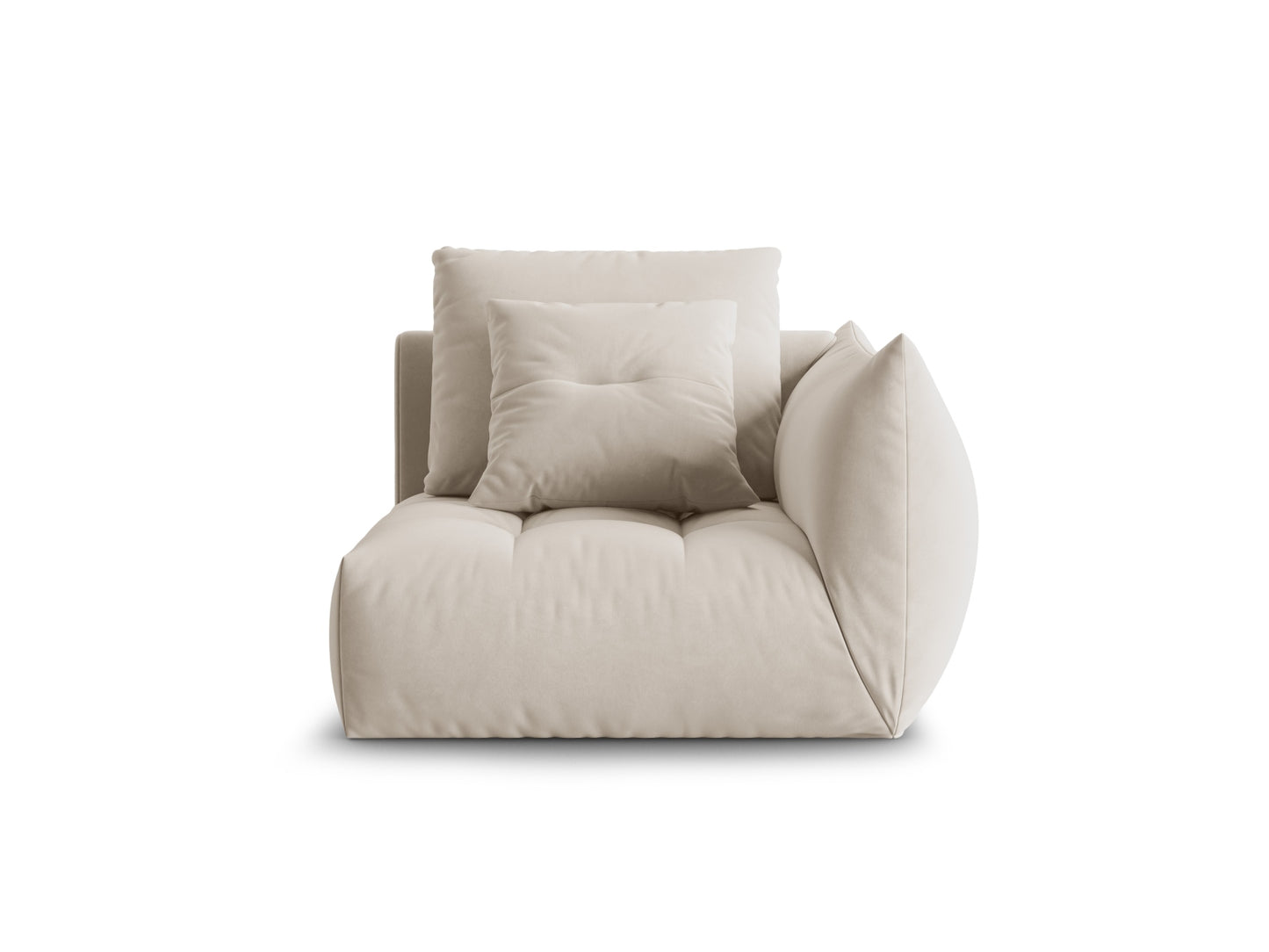 Bloom — Modular Sofa Light Beige (Casino Pearl) Black Plastic Right