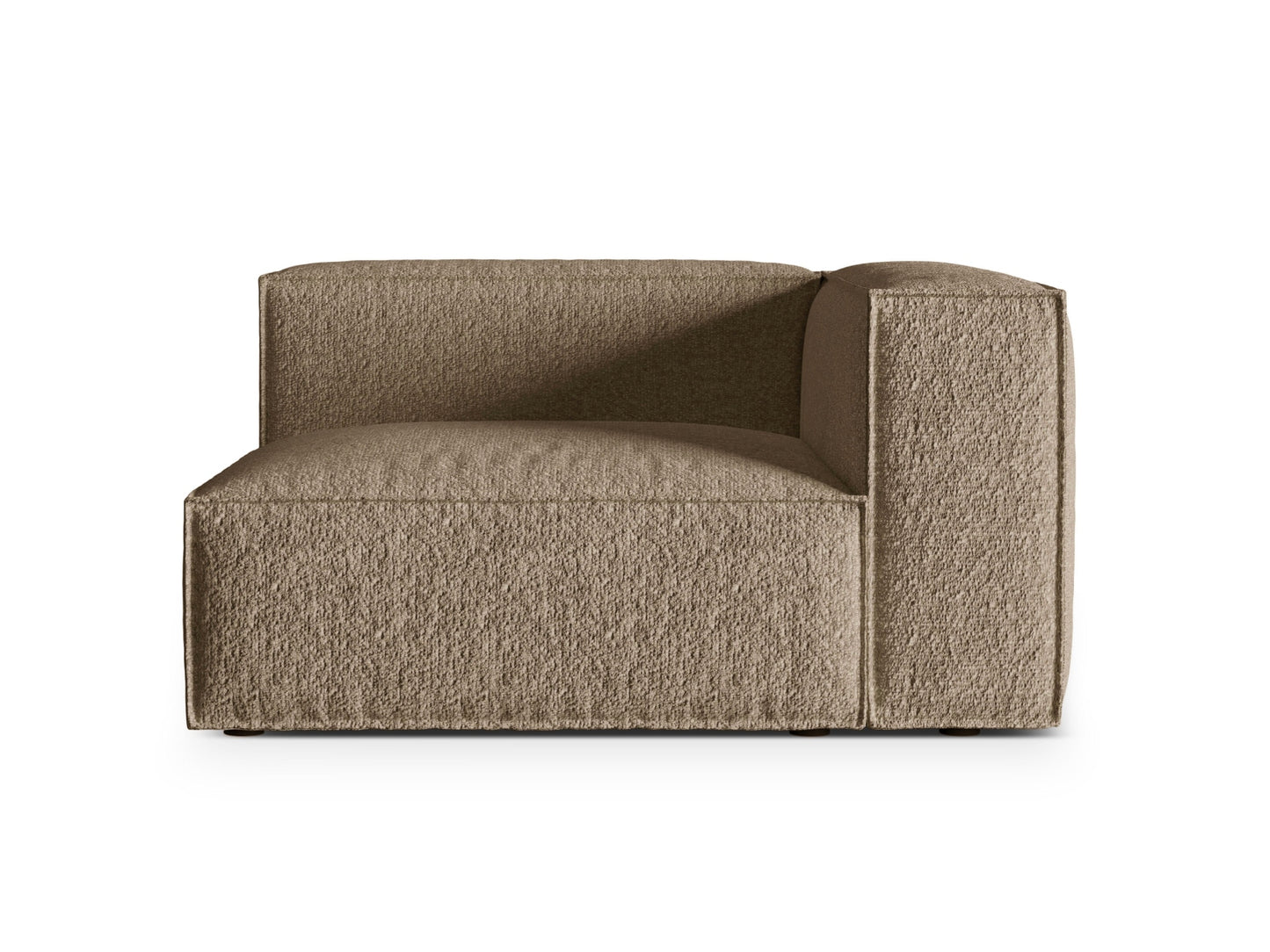 Nuria — Modular Sofa Cappuccino (Monet Cappucino) Black Plastic Right