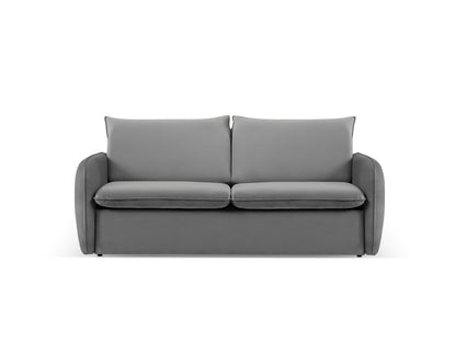 Vienna — Sofa Light Grey (Bluvel 13) Black Plastic