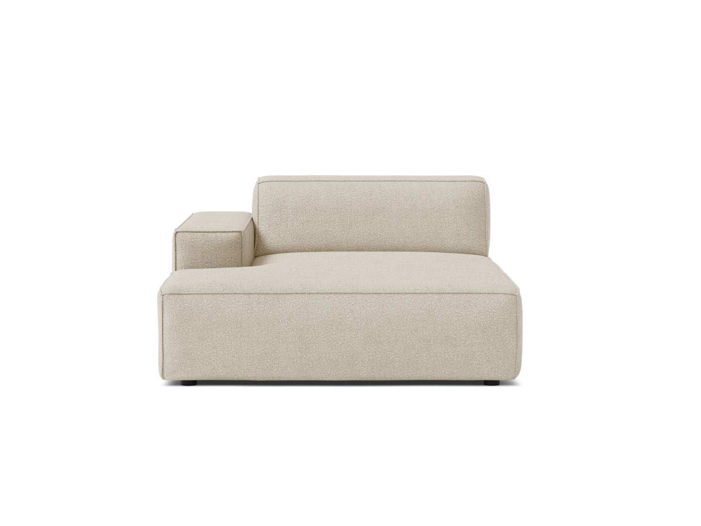 Jodie — Chaise Longue Beige (Baloo 2074) Black Plastic Left