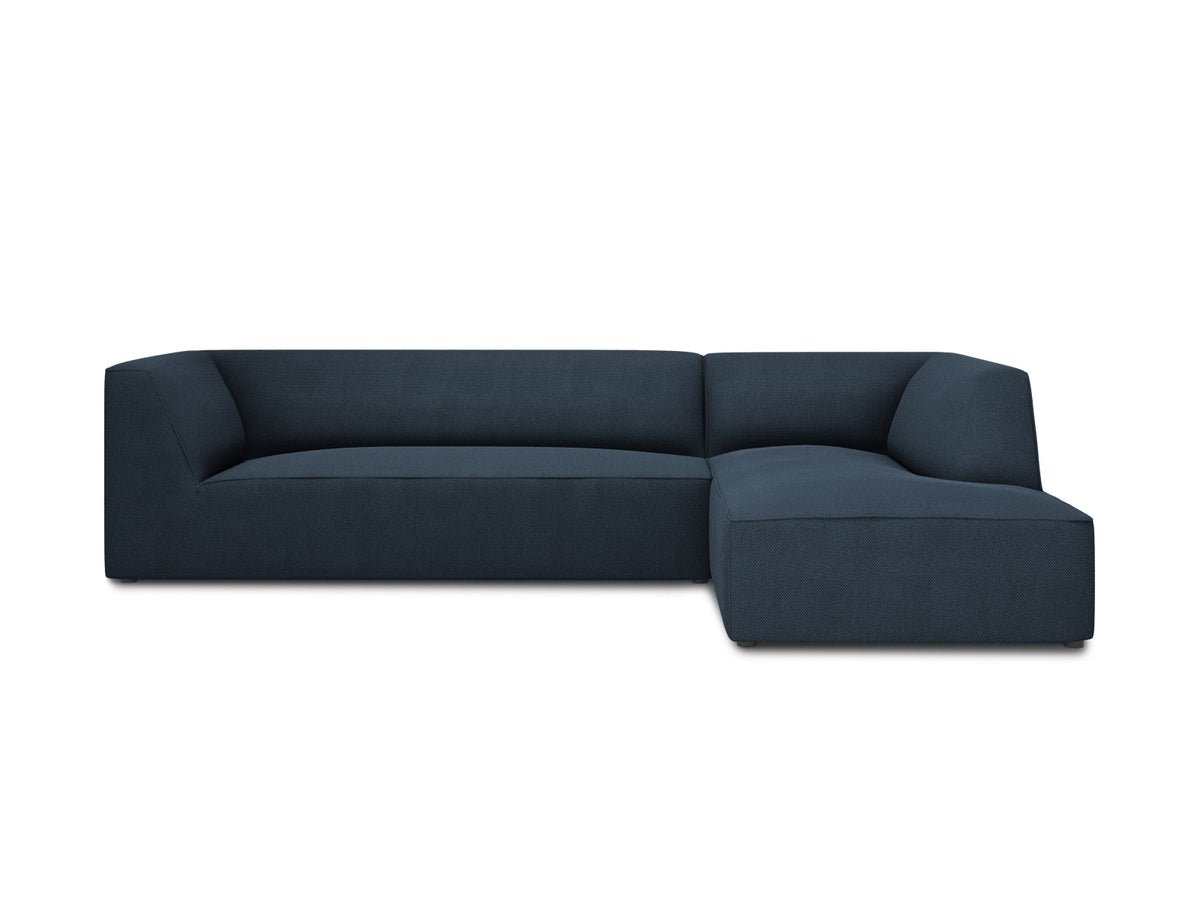 Ruby — Corner Sofa Navy Blue (Ottawa 18) Black Plastic Right