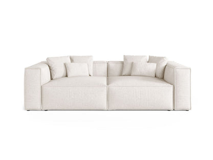 Aveiro — Sofa Light Beige (Eden 2 Pearl) Black Plastic
