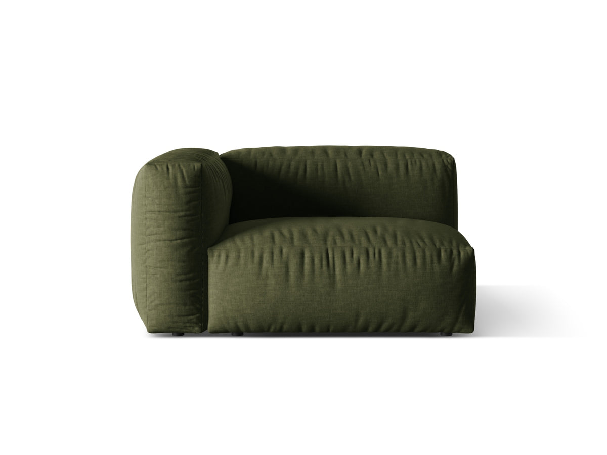 Martina — Modular Sofa Green (Boston Forest) Black Plastic Left