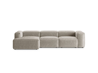 Bergamo — Corner Sofa Ivory (Perla 15) Black Plastic Left