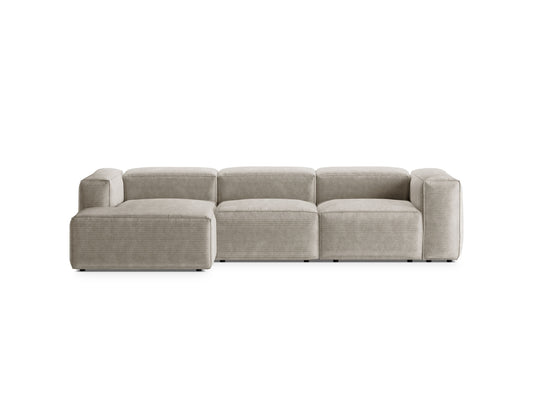 Bergamo — Corner Sofa Ivory (Perla 15) Black Plastic Left