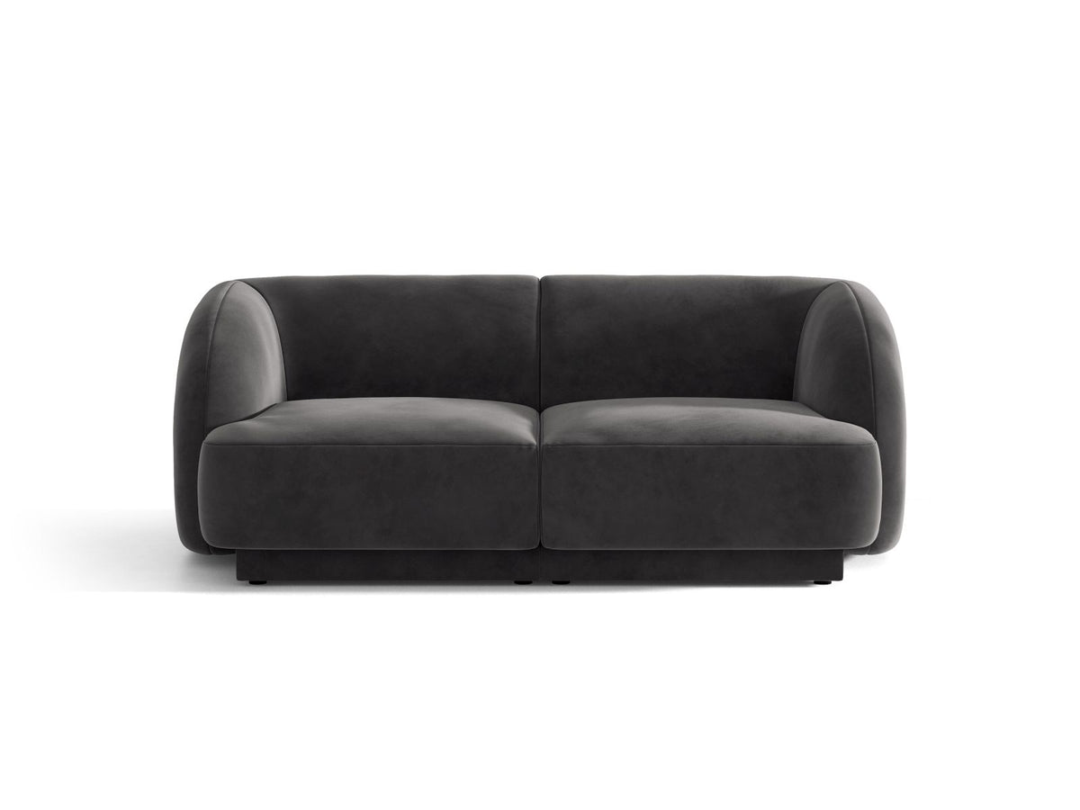 Miley — Sofa Grey (Bluvel 14) Black Plastic