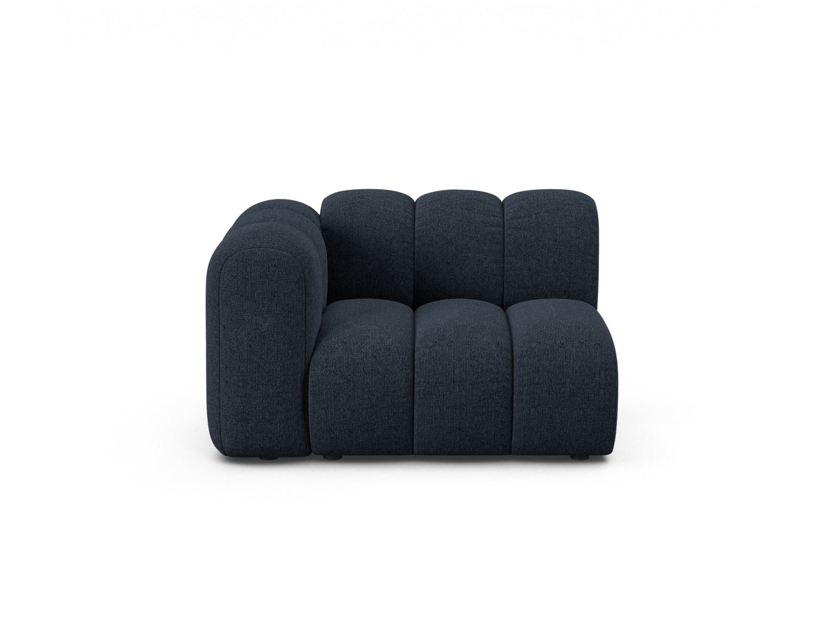 Lupine — Modular Sofa Navy Blue (Eden 16 Deep Blue) Black Plastic Left