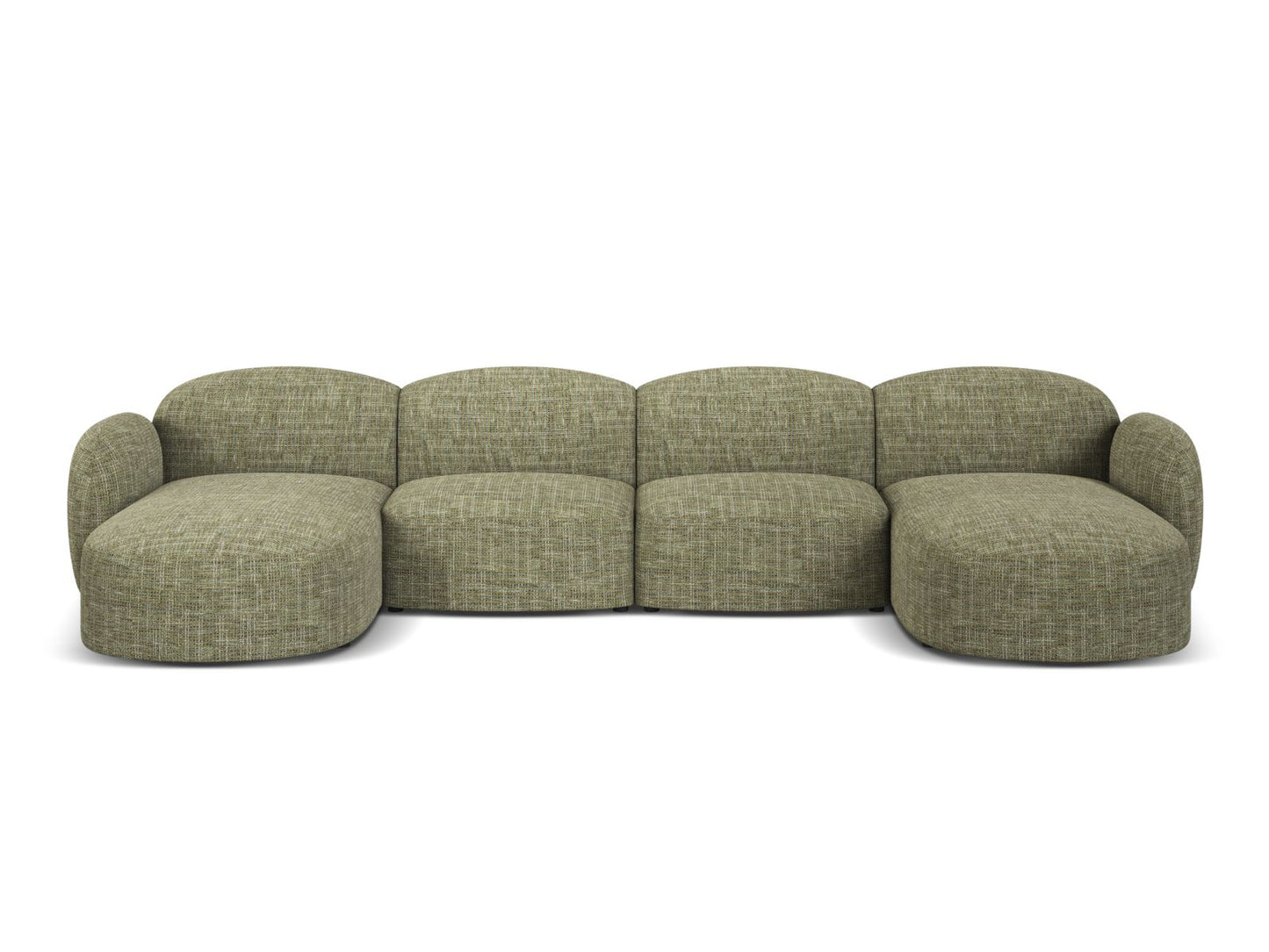 Blair — Panoramic Sofa Olive (Baltimore Pistachio) Black Plastic