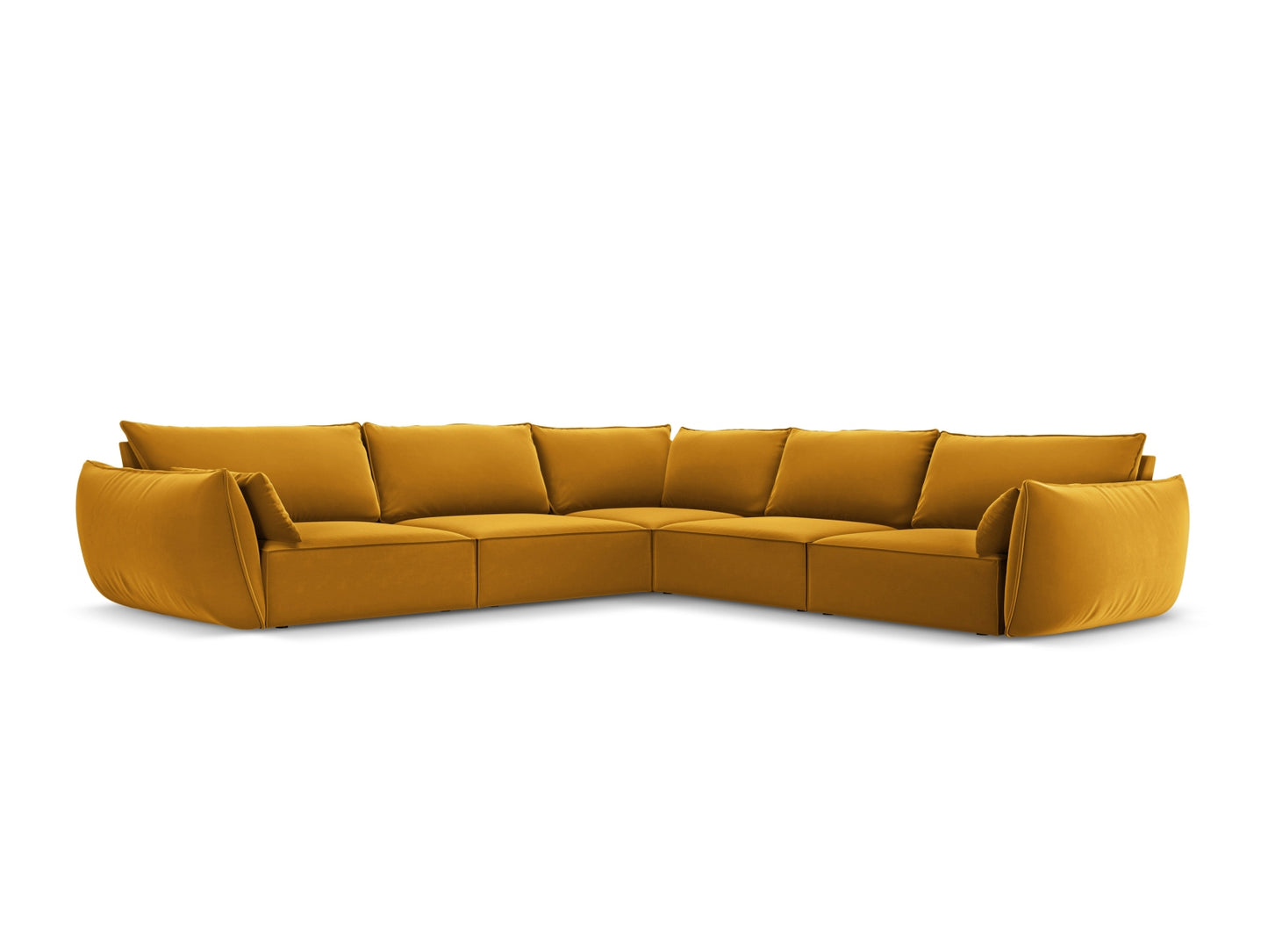 Kaelle — Corner Sofa Yellow (Bluvel 68) Black Plastic