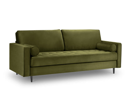 Aspen — Sofa Green (Salvador 8) Black Chrome Metal