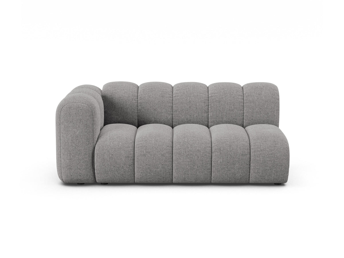 Lupine — Modular Sofa Light Grey (Eden 18 Grey) Black Plastic Left
