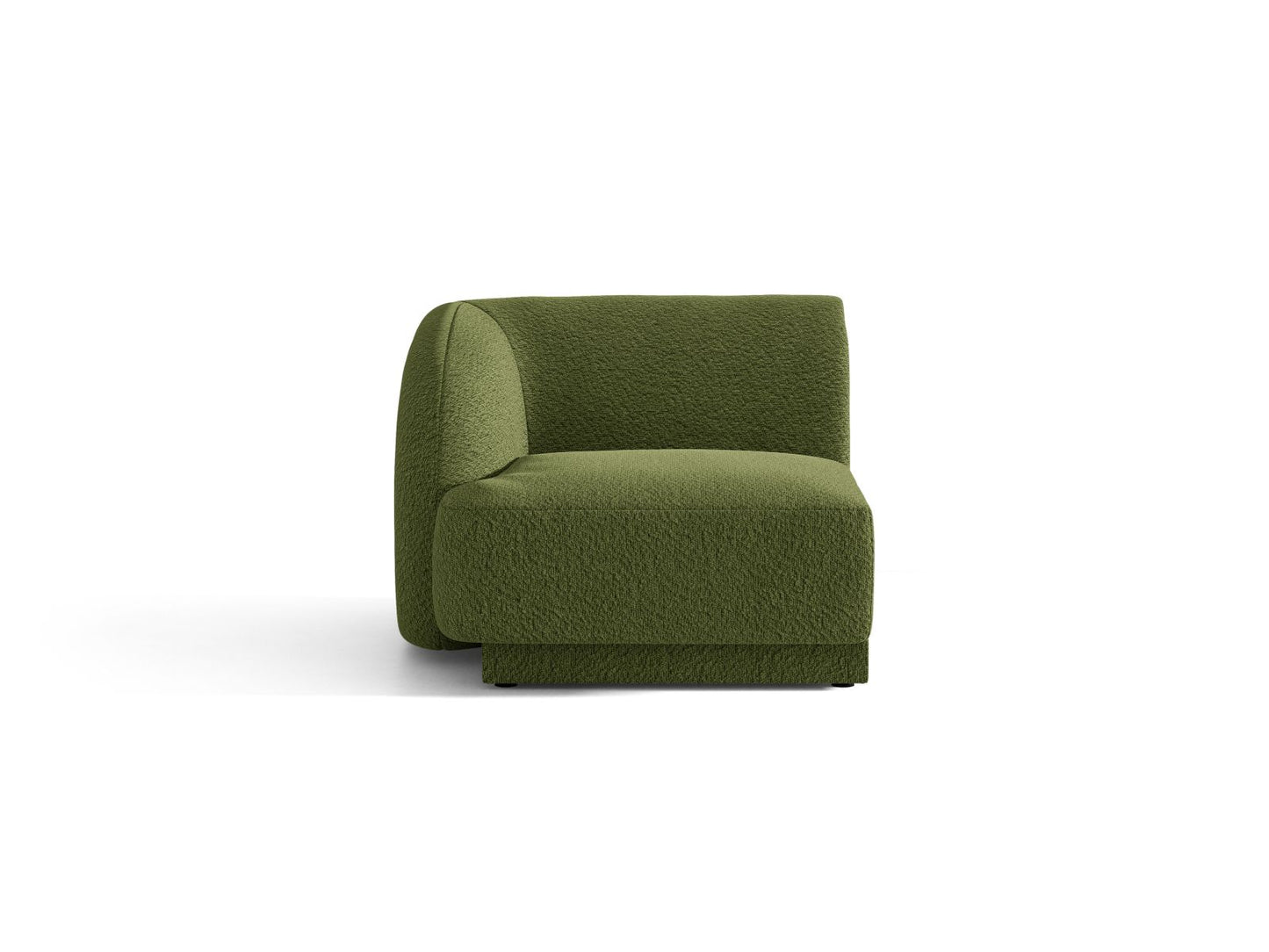 Miley — Modular Sofa Dark Olive Green (Baloo 2090) Black Plastic Left
