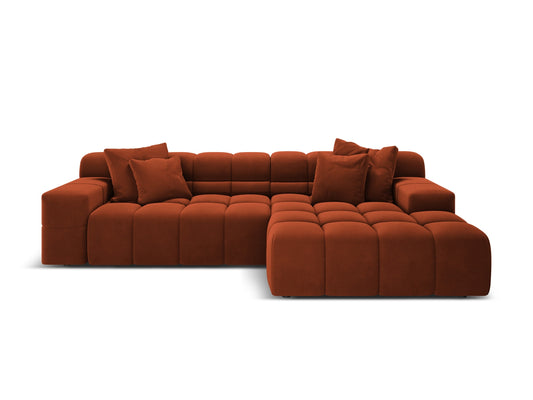 Hawaii — Corner Sofa Auburn (Magic Velvet 2285) Black Plastic Right