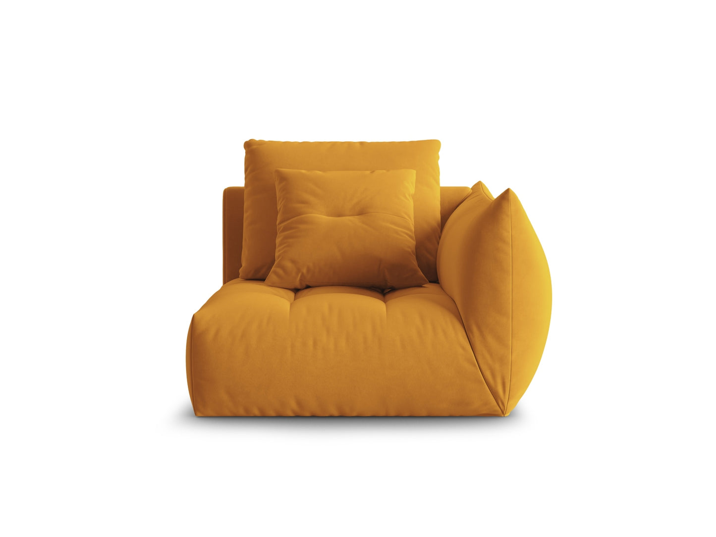 Bloom — Modular Sofa Yellow (Casino Mostaza) Black Plastic Right