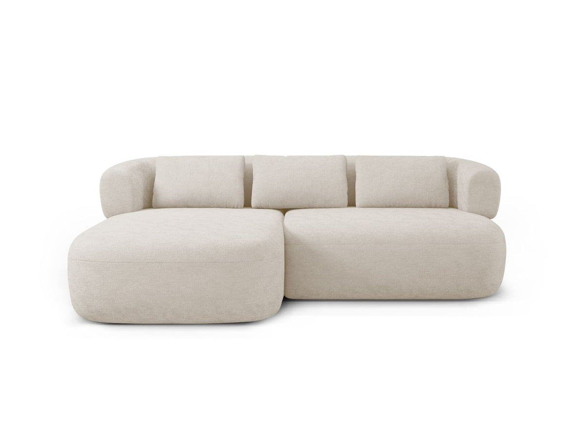Jenny — Corner Sofa Light Beige (Perfect Harmony 02) Black Plastic Left