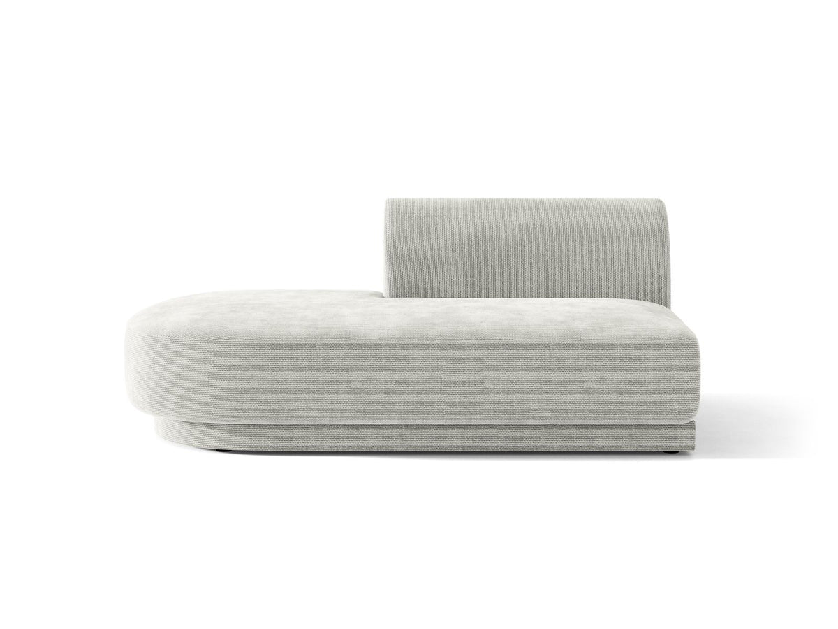 Miley — Modular Sofa Silver (Eden 17 Silver) Black Plastic Left