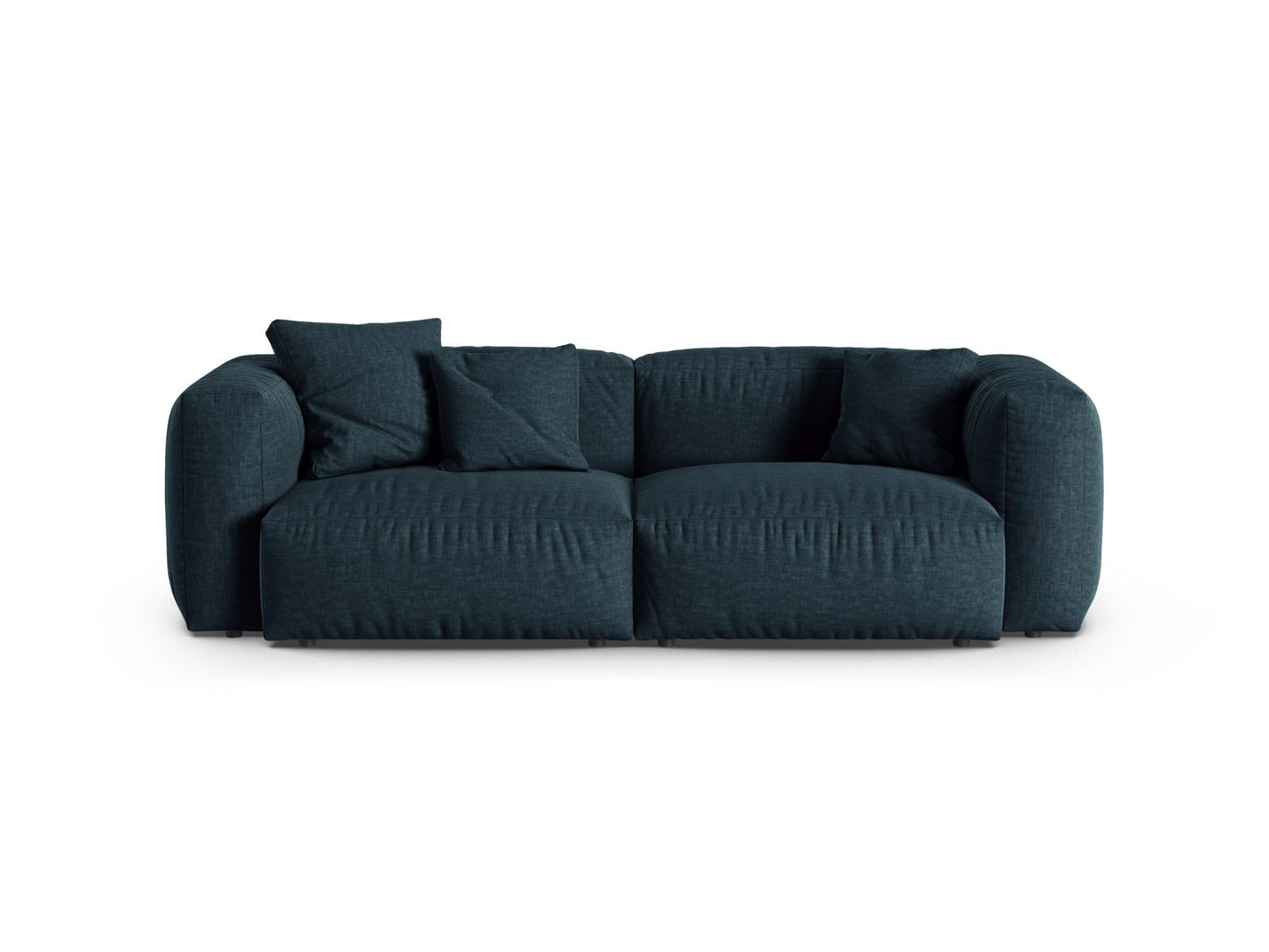 Martina — Sofa Blue Jeans (Boston Ocean) Black Plastic