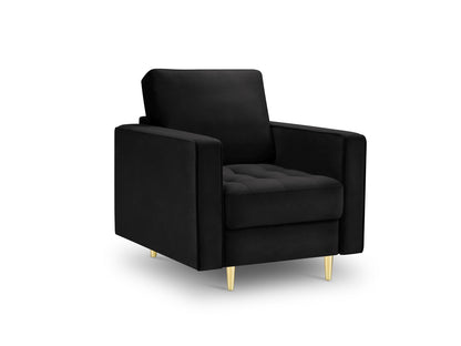 Aspen — Armchair Black (Salvador 19) Gold Metal