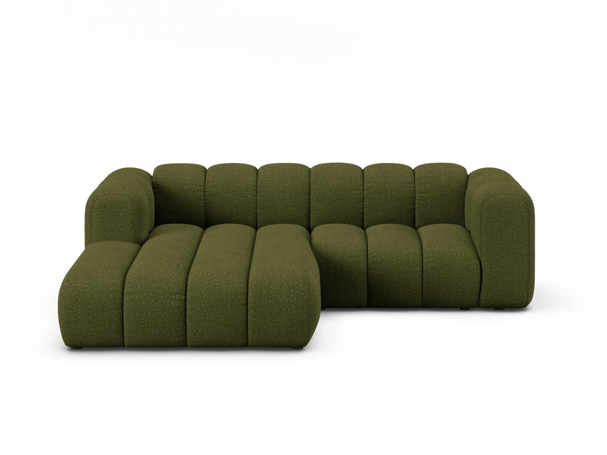 Lupine — Corner Sofa Dark Olive Green (Baloo 2090) Black Plastic Left