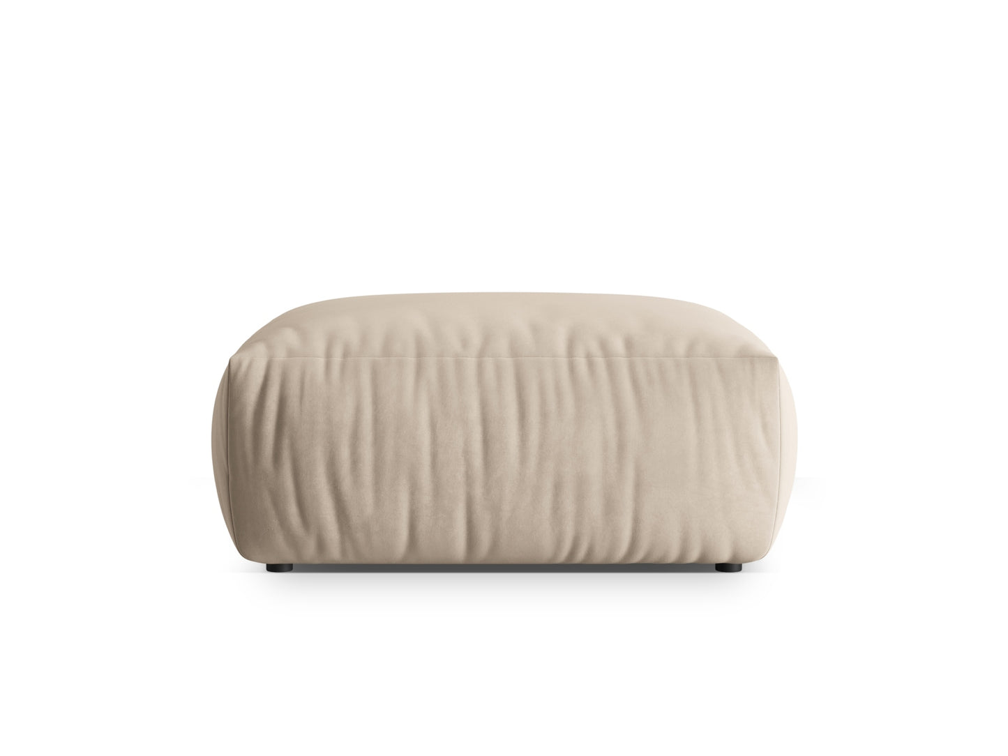 Chris — Pouf Light Beige (Casino Pearl) Black Plastic