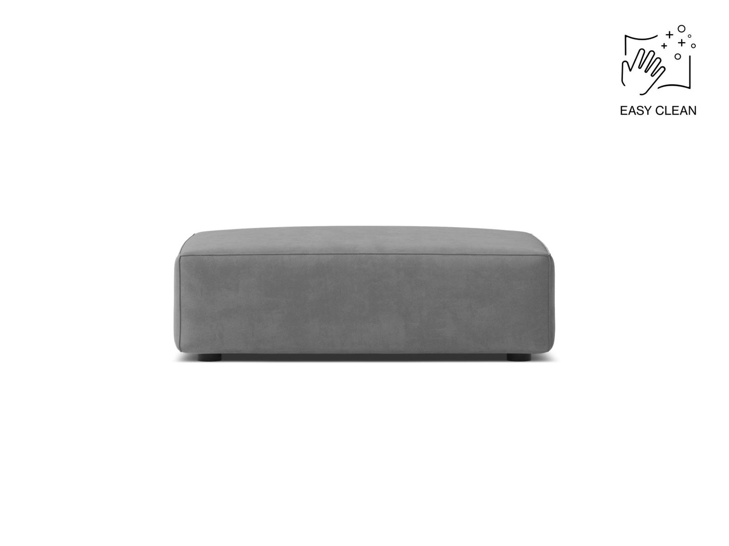 Jodie — Pouf Light Grey (Venus 2929) Black Plastic