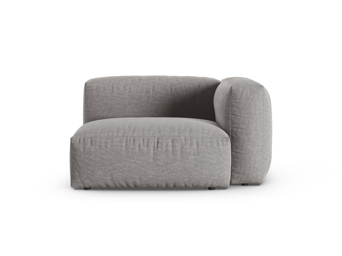 Martina — Modular Sofa Light Grey (Boston Light Grey) Black Plastic Right