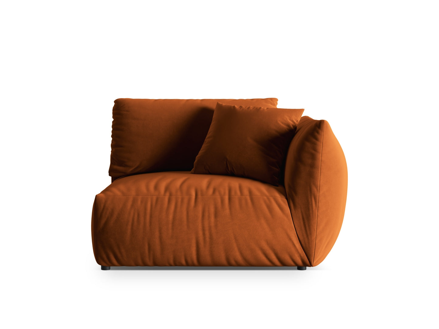 Chris — Modular Sofa Terracotta (Casino Terracota) Black Plastic Right