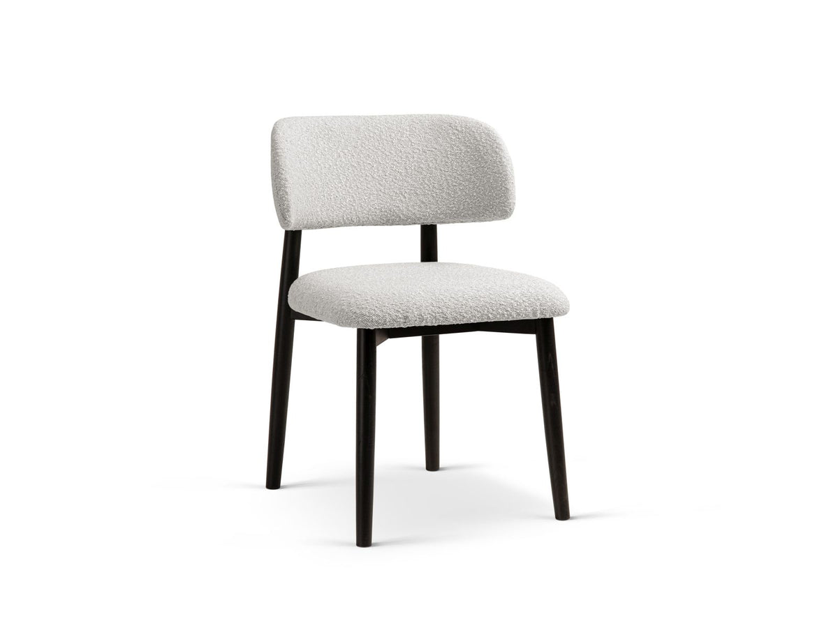 Evan — Kitchen Chair (49.5x51x77 cm) Light Grey (Baloo 2085) Black Beech Wood