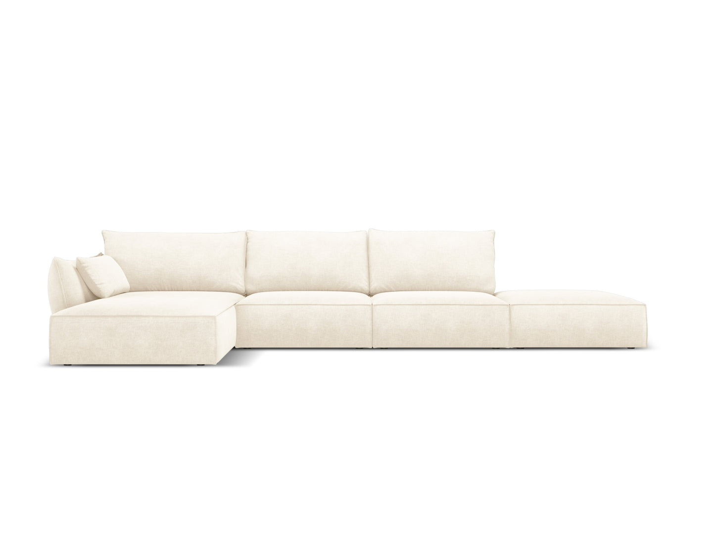 Kaelle — Corner Sofa Light Beige (Over The Horizon 03) Black Plastic Left