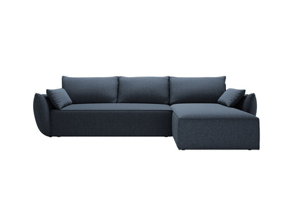 Kaelle — Corner Sofa Light Grey (Haga 06) Black Plastic Right