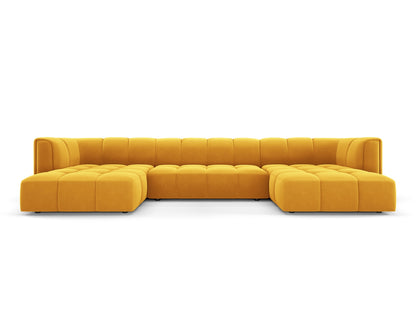Moritz — Panoramic Sofa Yellow (Bluvel 68) Black Plastic