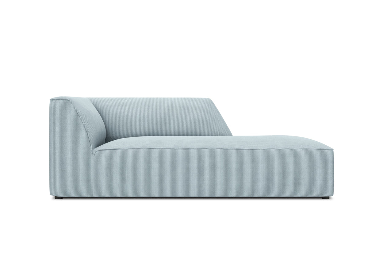 Ruby — Chaise Longue Light Blue (Scala Sky) Black Plastic Right