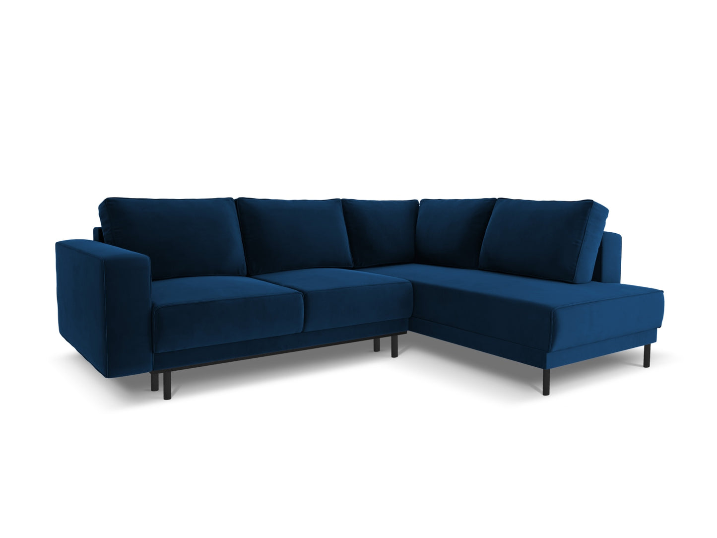Caro — Corner Sofa Royal Blue (Bluvel 86) Black Beech Wood Right