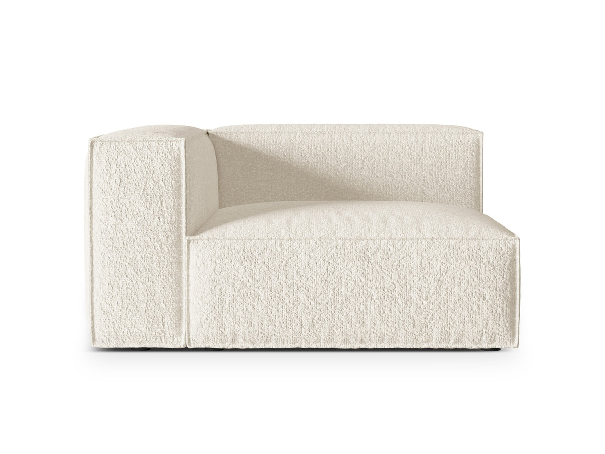 Nuria — Modular Sofa Ivory (Monet Nata) Black Plastic Left