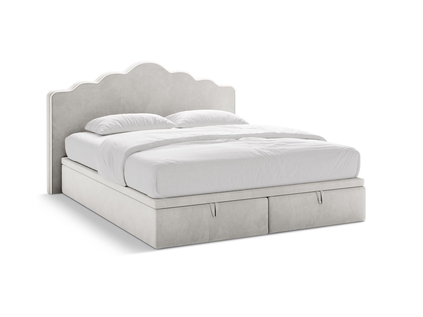 Dream — Bed (220x211x122 cm) Ivory && Light Grey (Magic Velvet 2256 && Magic Velvet 2239)