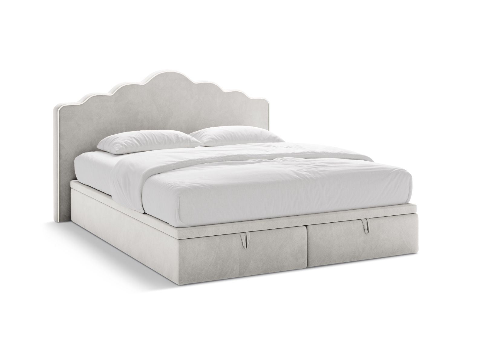 Dream — Bed (220x211x122 cm) Ivory && Light Grey (Magic Velvet 2256 && Magic Velvet 2239)