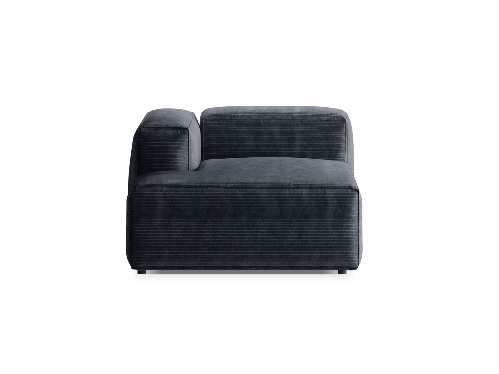 Bergamo — Chaise Longue Muted Blue (Perla 45) Must plastik vasak