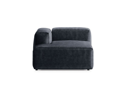 Bergamo — Chaise Longue Muted Blue (Perla 45) Must plastik vasak