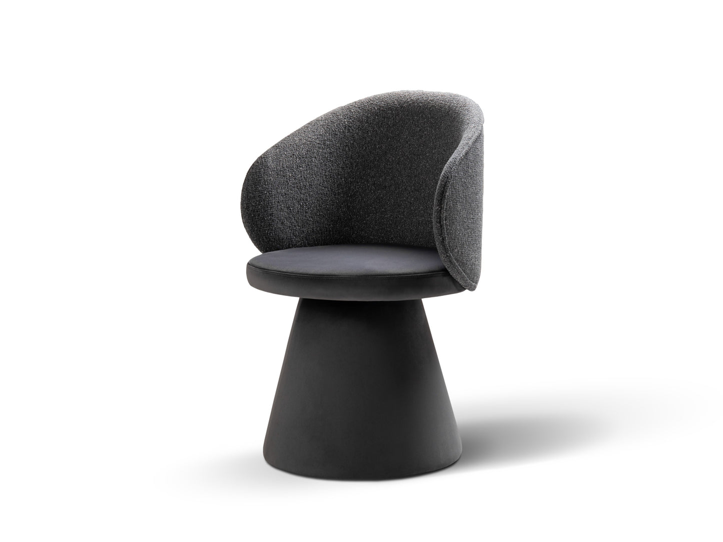 Inez — Armchair (60x57x83.5 cm) Dark Grey Melange && Grey (Puente 94 && Bluvel 14)