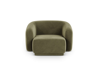 Gomera — Armchair Green (Salvador 8) Black Plastic