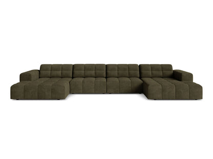 Jennifer — Panoramic Sofa Green (Eden 12 Olive) Black Plastic